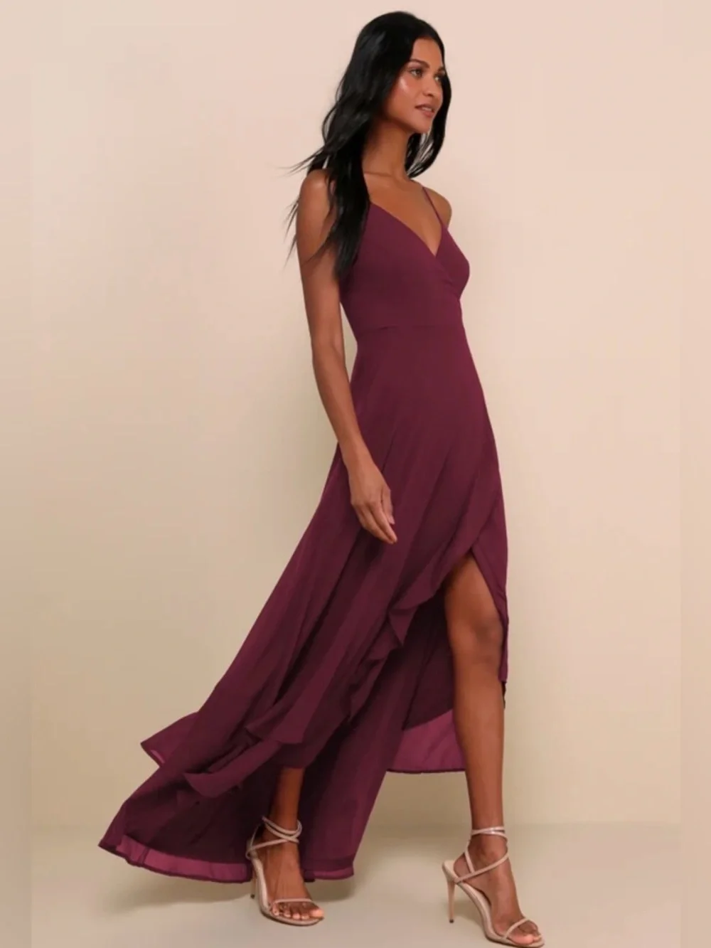 Lulu's Plum Ruffle-Hem Spaghetti Strap Maxi Dress
Size Small
New with Tag - Picture 2 of 10